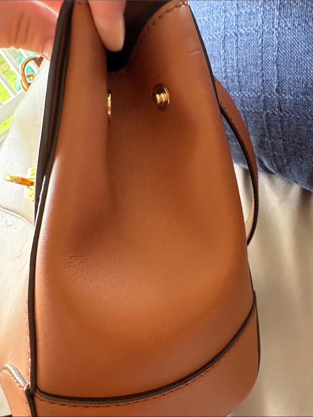 Ralph Lauren Tiffen Calfskin Leather Top-Handle/Shoulder Convertible Adjustable - Picture 8 of 15